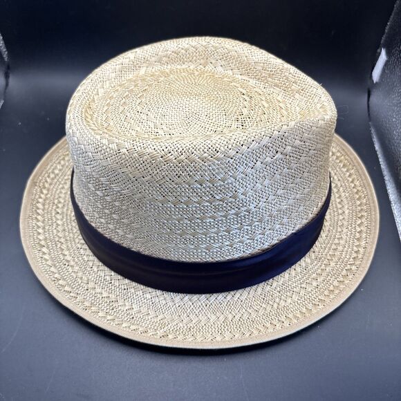 Mossant Paris Hat Size M 58 - 59 cm with Tags Light Brown w Black Band Excellent - Picture 4 of 11